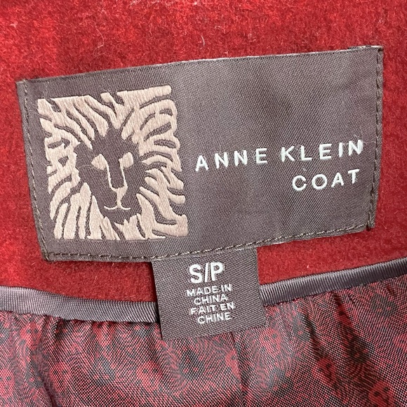 Anne Klein Red Wool Cashmere Blend 3 Button Overcoat S - Picture 3 of 16